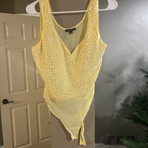 Studded Yellow Bodysuit